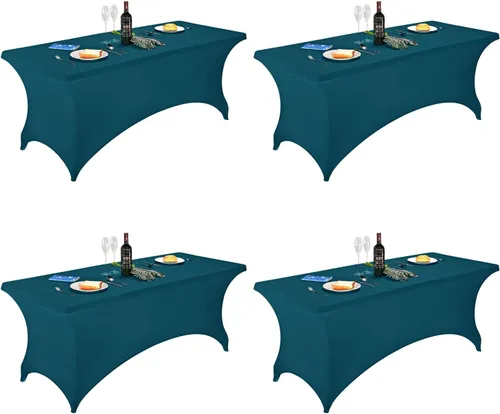 Miniatura 103 de FORLIFE - Funda de mesa de elastano, mantel ajustado de 4 pies para mesas rectangulares, funda elástica para patio, universal para bodas, banquetes