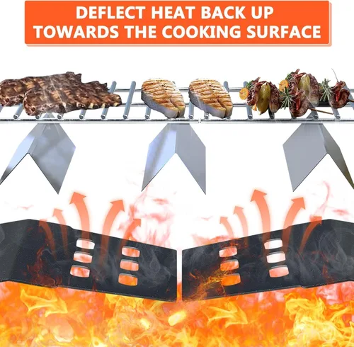 Miniatura 8 de QuliMetal Deflectores de Calor para Parrilla para Weber GS4 Genesis II E-410, E-415, E-435, Piezas de Parrilla para Parrillas de Gas Weber Genesis