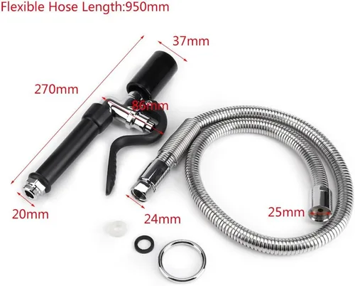 Miniatura 7 de Manguera de lavavajillas comercial Manguera flexible de alta presión Grifo de enjuague de latón Grifo de fregadero de mano Spray Lavavajillas
