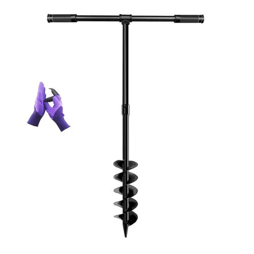 Barrena Manual en Espiral para Macetas de 4" x 38" - Excavadora Manual de Orificios para Postes de Servicio Pesado para Jardines, Cercas, Paisajismo
