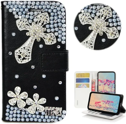 Miniatura 24 de Bling Wallet - Funda para teléfono compatible con Samsung Galaxy Z Fold 3 5G, elegante, hecha a mano, 3D, hecha a mano, ballet, pintalabios, tacón