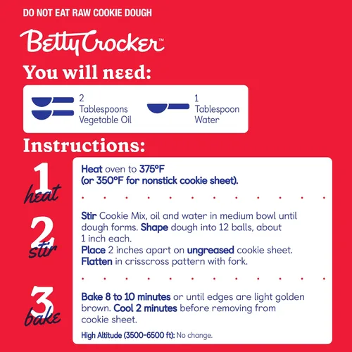 Miniatura 9 de Betty Crocker Mezcla de galletas de mantequilla de maní, hace doce (12) galletas de 2 pulgadas, 7.2 onzas.