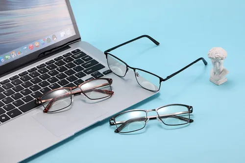 Miniatura 7 de HOTJOJO - Pack de 3 gafas de lectura bifocales para hombres, con bloqueo de luz azul para computadora, anti rayos UV/fatiga ocular/reflejos, gafas