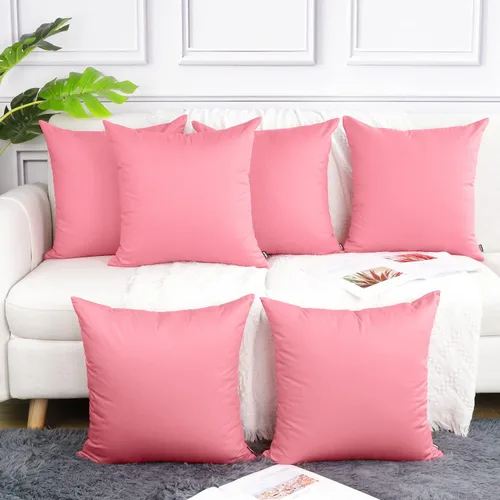 Miniatura 41 de Coddsmz Paquete de 6 fundas de almohada decorativas 100% algodón, fundas de cojín cuadradas de Navidad sólidas para el hogar, cama, sofá, día