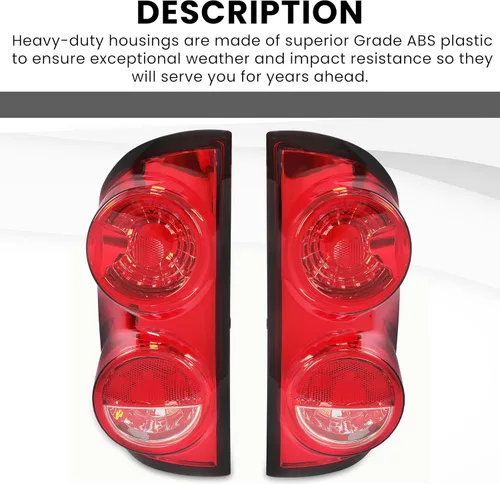 Miniatura 6 de Luz trasera HECASA compatible con 2007-2009 Dodge Ram 1500/2500/3500 ensamblaje de lámpara de luz trasera de camioneta para lado del conductor Lente