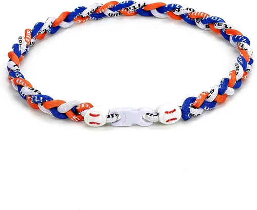 Miniatura 14 de Collar de béisbol de 18 pulgadas, regalos de goteo de béisbol, collares deportivos de tres trenzas, collares de titanio Tornado de cuerda deportiva