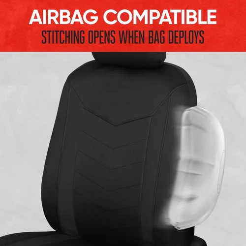 Miniatura 7 de Motor Trend SpillGuard 2 - Fundas de asiento negras para automóviles y fundas de asiento para camiones - Forro de neopreno, fundas de asiento Negro