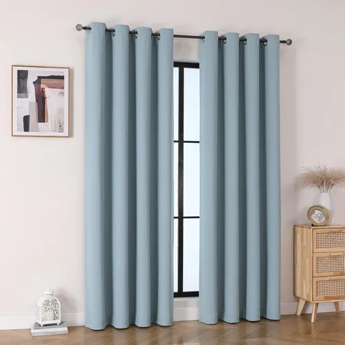 Miniatura 2 de Flyfun - Cortinas opacas con ojales para dormitorio y sala de estar, juego de 2 paneles, con aislamiento térmico, cortinas de oscurecimiento