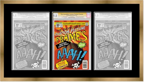 Miniatura 14 de Marco negro para cómics graduados Marco completo de cómics con paspartú de conservación negro y acrílico de grado UV Hecho para exhibir (6)
