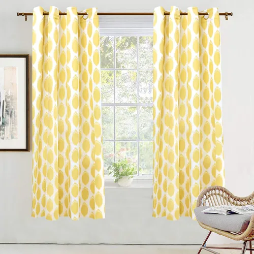 DriftAway Cortinas de oscurecimiento de habitación para sala de estar, dormitorio, 63 pulgadas de largo, cortinas modernas de mediados de siglo,