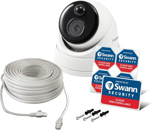 Miniatura 4 de Swann Cámara de seguridad NVR domo de 5 MP con detección de calor y movimiento + visión nocturna, cámara domo súper HD de 5 MP SWNHD-866MSD
