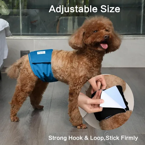 Miniatura 8 de JoyDaog - Pañales reutilizables para cachorros varones, paquete de 5, lavables, bandas reutilizables para el vientre, para perros