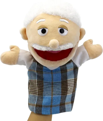 Miniatura 7 de Marionetas de mano familiares, Marionetas para niños para representar a los miembros de la familia 34 cm Marionetas multiétnicas de peluche suaves