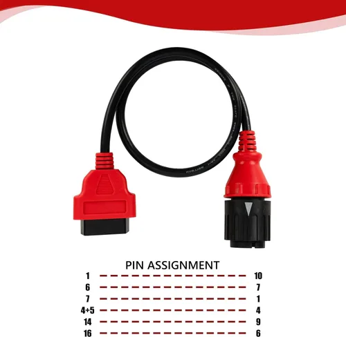 Miniatura 3 de JUTA Adaptador OBD2 de 10 pines a 16 pines para BMW Motorcycles Año 1996 a 2016 OBD-II Cable de diagnóstico - 2 pies/24.8 in