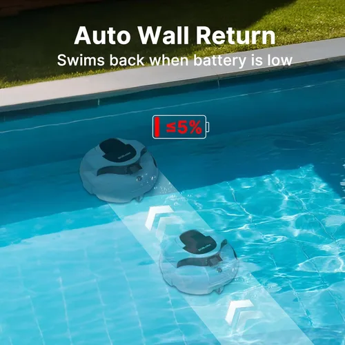 Miniatura 5 de Aspiradora inalámbrica profesional para piscina: sistema avanzado de doble unidad, duración de la batería de 100 minutos, navegación inteligente