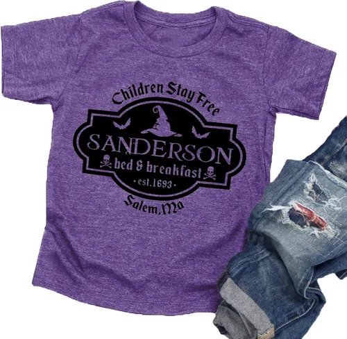 LAZYCHILD It's Just A Bunch of Hocus Pocus - Camiseta de Halloween para niños y niñas, Sanderson Sister Graphic Shirt