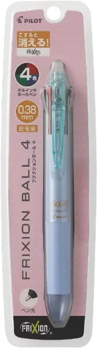 Miniatura 3 de Pilot Bolígrafo Frixion Ball 4, 0.015 in ultrafino, 4 colores (negro, rojo, azul y verde), cuerpo azul claro de gradación (PLKFB80UF-GRLB)
