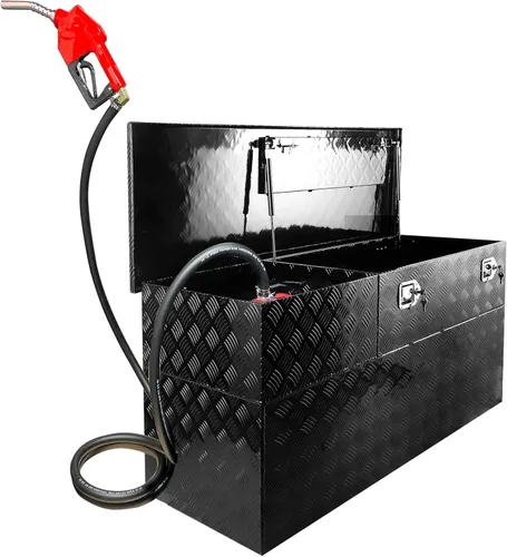 Miniatura 9 de Tanque portátil de combustible diésel de 32 galones con bomba de transferencia eléctrica de 12 V 12 GPM, boquilla de combustible automático