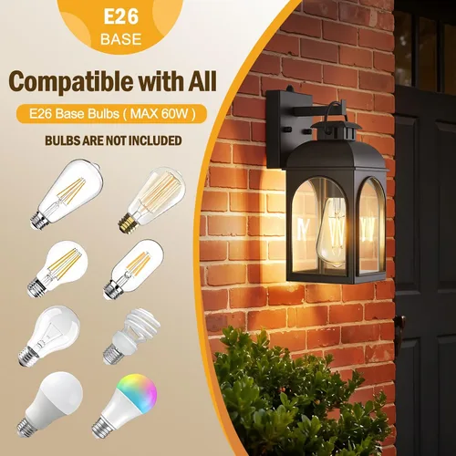 Miniatura 8 de EJIAXIN Iluminación al aire libre del anochecer al amanecer, luces negras para porche, luz al aire libre, lámpara de montaje en pared, lámpara