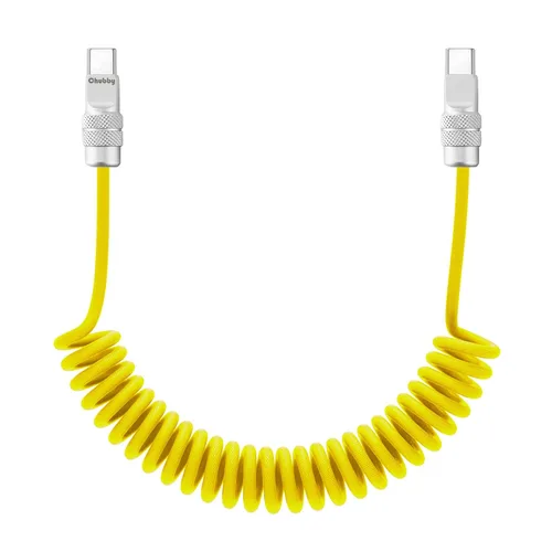 Miniatura 23 de chubbycable Curly Chubby - Cable de carga rápida USB C en espiral de 240 W, cable de carga retráctil trenzado duradero para automóvil compatible