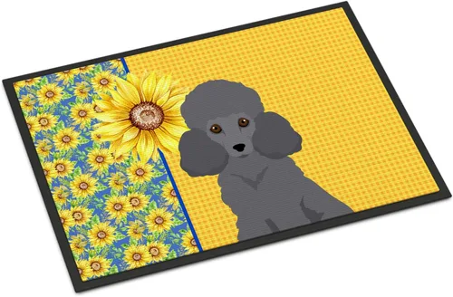 Miniatura 17 de Caroline's Treasures WDK5313MAT Airedale Terrier - Tapete para puerta delantera de 18 x 27 pulgadas, diseño de girasoles de verano, para entrada