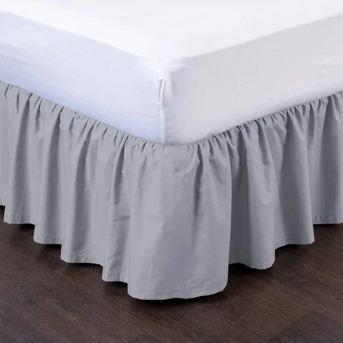 Miniatura 16 de Falda de cama con volantes (individual, color azul aguamarina) de 18 pulgadas de caída con volantes, con plataforma, 100% algodón de 800 hilos