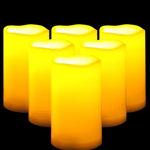 Miniatura 25 de CANDLE CHOICE Velas LED sin flama, impermeables, de pilas, para exteriores, con control remoto y temporizador, luz blanca parpadeante de resina