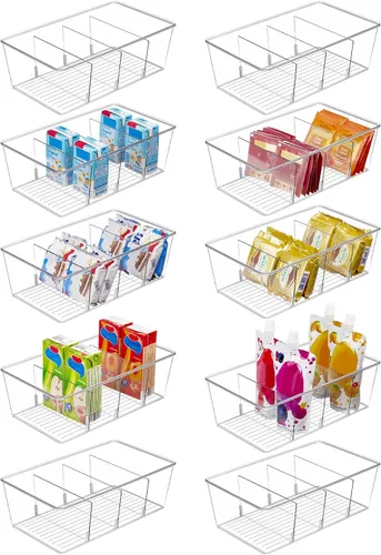 Miniatura 7 de Vtopmart - Paquete de 6 recipientes organizadores de almacenamiento de alimentos, recipientes de plástico transparentes para despensa, cocina
