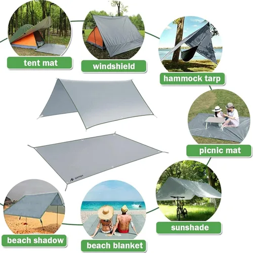 Miniatura 7 de AYAMAYA Tent Footprint, PU 3000 Waterproof Tent Ground Cloth Large Size for 2-8 Person Family Camping Tents Ground Sheet Mat with 6 Tent Stakes for