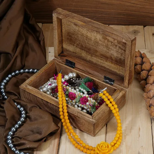 Miniatura 3 de Ajuny Caja de almacenamiento decorativa de madera tallada a mano para joyas, caja de arte, organizador de almacenamiento con diseño de cruz blanca