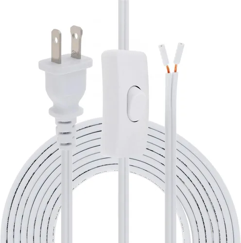 Miniatura 10 de RTNLIT Cable de lámpara de 6 pies con interruptor de botón de encendido/apagado y enchufe polarizado, extremos pelados listos para cableado, cable