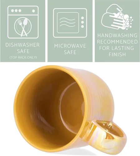 Miniatura 4 de Elanze Designs Taza de café de cerámica con esmalte reactivo brillante de gran tamaño de 17 onzas líquidas para uso diario en la cocina, grado Tono