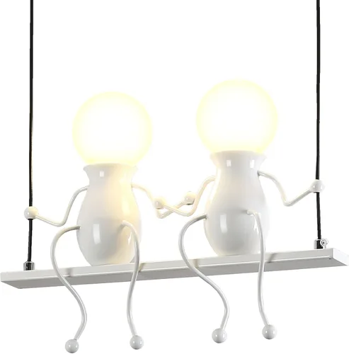 Miniatura 2 de Iluminación colgante LED creativa, moderna, doble para personas pequeñas, lámpara colgante de techo, luces colgantes ajustables para dormitorio