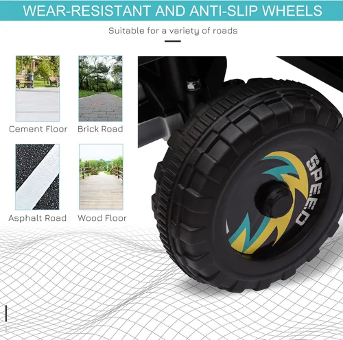 Miniatura 6 de Aosom 6V ATV para niños de 4 ruedas, vehículo con batería y motor eléctrico, cuatrimoto con cambio de marcha hacia adelante/en reversa para niños