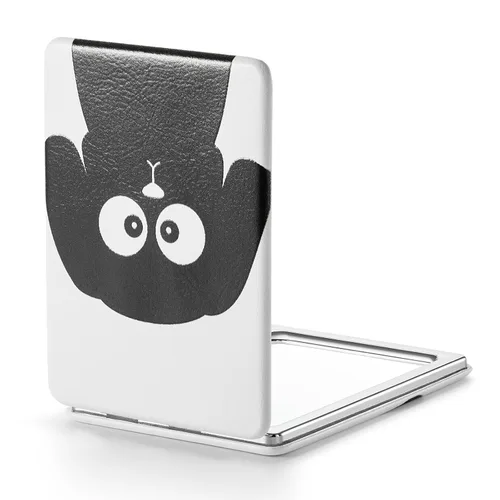 Miniatura 31 de Omiro - Espejo compacto, cuero PU clásico. Ampliación 1x/3x, ultra portátil para el bolsillo, ideal para bolsos y viajes (negro)