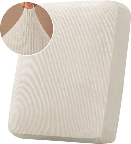 Miniatura 151 de H.VERSAILTEX - Funda de terciopelo elástica y afelpada para protección de cojines de sofá biplaza, silla o sofá, 2 piezas, tamaño grande, color gris