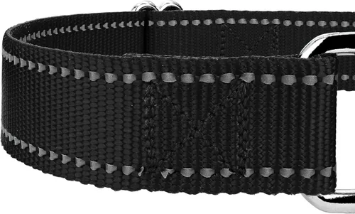 Miniatura 6 de Country Brook Petz - Vibrante selección de 8 colores - Collar de perro Martingala de nailon reflectante (pequeño, 3/4 pulgadas, negro)