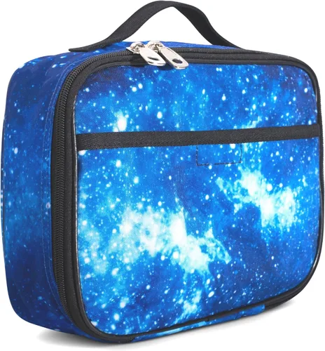 Miniatura 12 de Lonchera infantil, para niñas, adolescentes, mujeres, bolsa de almuerzo aislada, compartimentos de lados suaves, espaciosos, sin BPA, apto para Azul