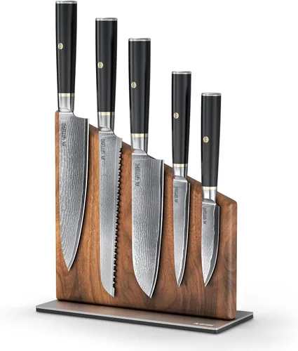 Yatoshi Knives Juego de Bloques de Cuchillos de Cocina Magnéticos - Cuchillos Japoneses de Acero VG-10 de Alto Grado de 67 Capas, Afilados, Mango