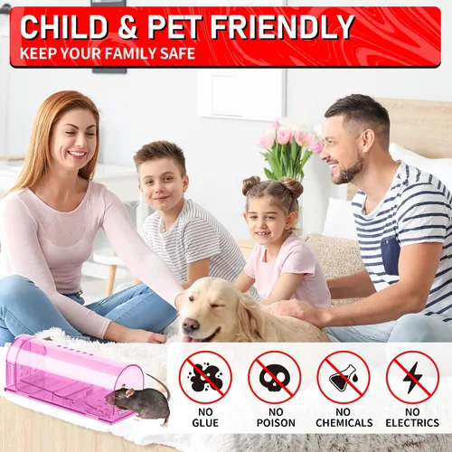 Miniatura 8 de LULUCATCH Trampas humanas para ratones, paquete de 2 trampas para ratones vivos, trampas para ratones de liberación de captura para interiores