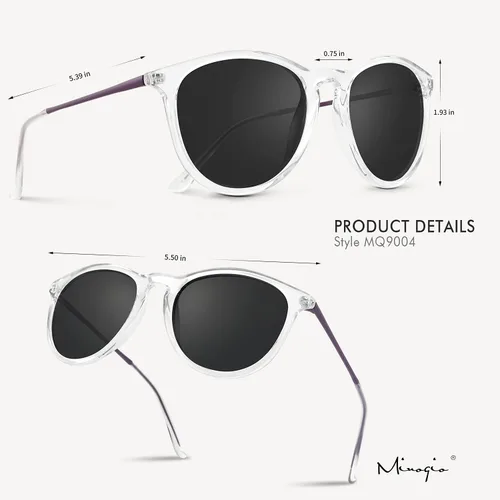 Miniatura 2 de Gafas de sol polarizadas para mujer, 100% bloqueo UV, retro, redondas, a la moda, lentes de sol espejadas para hombre y mujer