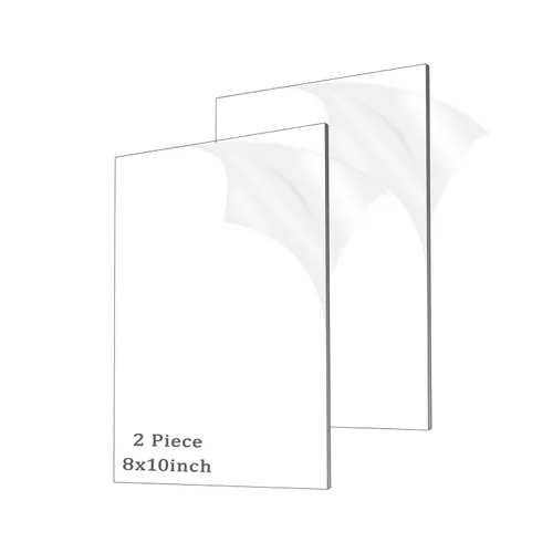 Miniatura 7 de 2 piezas de hojas de acrílico de 1/8" de espesor (3mm) de plexiglás transparente fundido de 12” x 16” con papel protector para letreros, proyectos