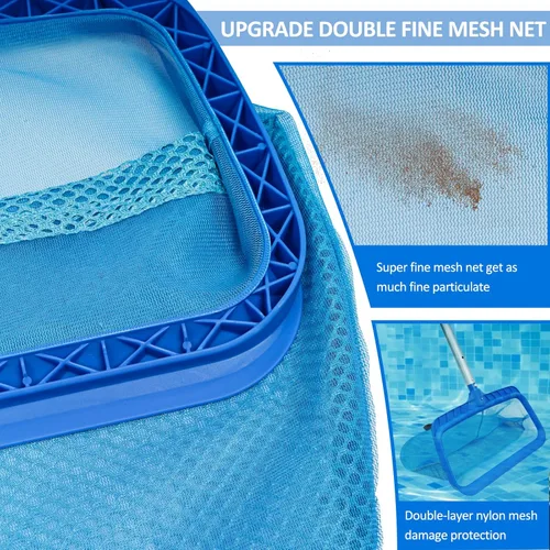 Miniatura 3 de Poolvio Red Recolectora de Hojas para Piscina, Red de Rastrillo de Malla Fina con Bolsa Profunda de Doble Capa, Marco Reforzado - Redes