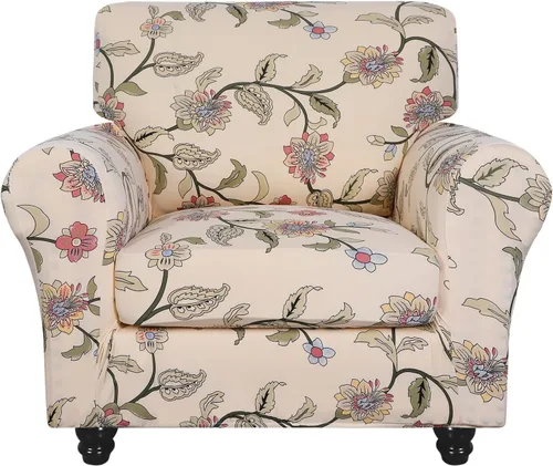 Miniatura 70 de SearchI Funda elástica para sofá con estampado, Fundas para sofá con diseño floral, 2 piezas de funda elástica para sillón con funda de cojín