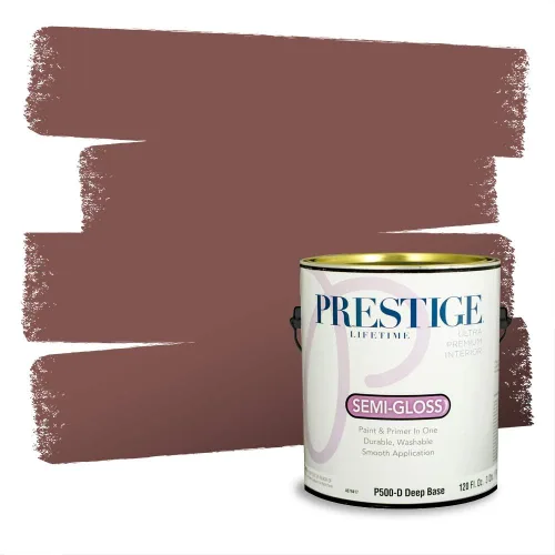 Miniatura 178 de Prestige Paints Pintura exterior e imprimación en uno, 1 galón, plano, coincidencia comparable de Valspar* Amber Rose*