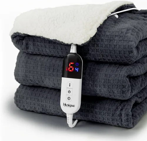 Miniatura 33 de Manta térmica eléctrica Twin Waffle, 62 x 84 pulgadas, manta de calentamiento rápido, 6 niveles de calefacción y 10 horas de apagado automático