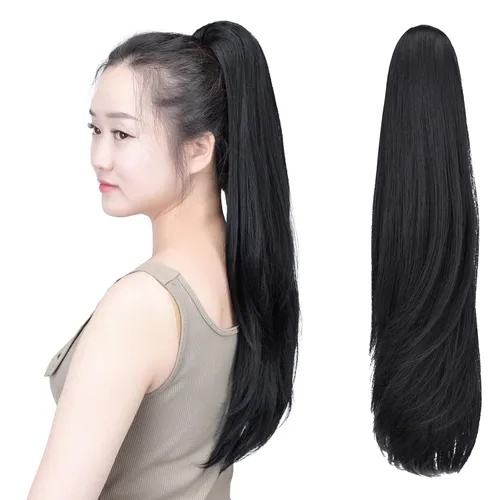 Miniatura 12 de SYXLCYGG Auburn Clip Cola de caballo Clip Cola de caballo Extensión de cola de caballo ondulado 10 pulgadas 3.5 oz pelo sintético falso pieza