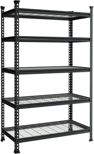WORKPRO Estantería metálica de 5 niveles para garaje, 36 pulgadas de ancho x 18 pulgadas de profundidad x 72 pulgadas de alto, estante de Negro