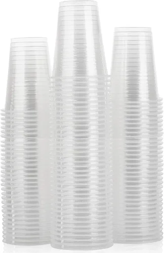 [Paquete de 100 vasos de 8 onzas] Vasos de plástico, vasos de plástico transparente de 8 onzas, vasos desechables de plástico transparente, vasos