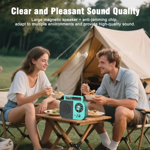 Miniatura 7 de Tendak Radio portátil AM FM SW, radio de onda corta con altavoz, antena de transistor, conector para auriculares y perilla de sintonización grande